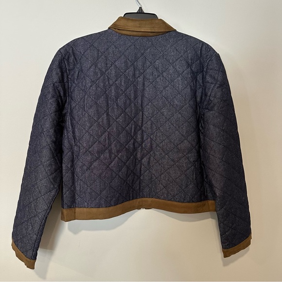 Steve Madden Quilted Agatha Jacket Dark Blue Structured Barn Jacket NWT - Picture 6 of 7